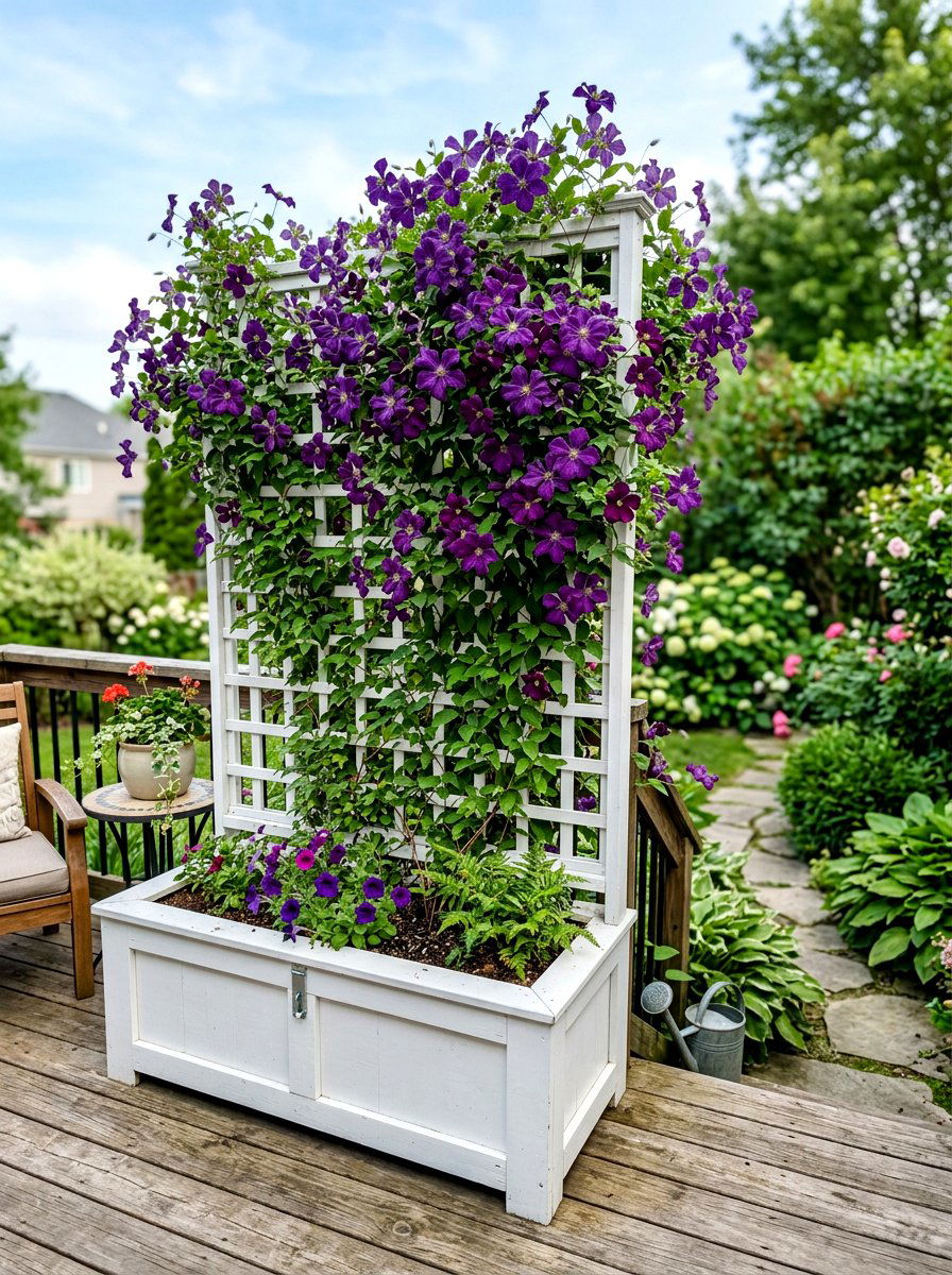 Lattice Trellis Planter - 25 Spring Deck Planter Ideas