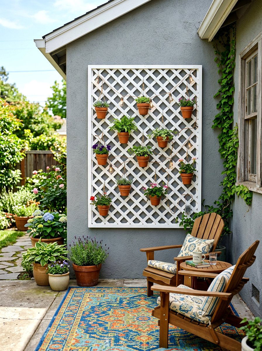 Lattice Wall Panel - 25 Spring Patio Wall Decor Ideas