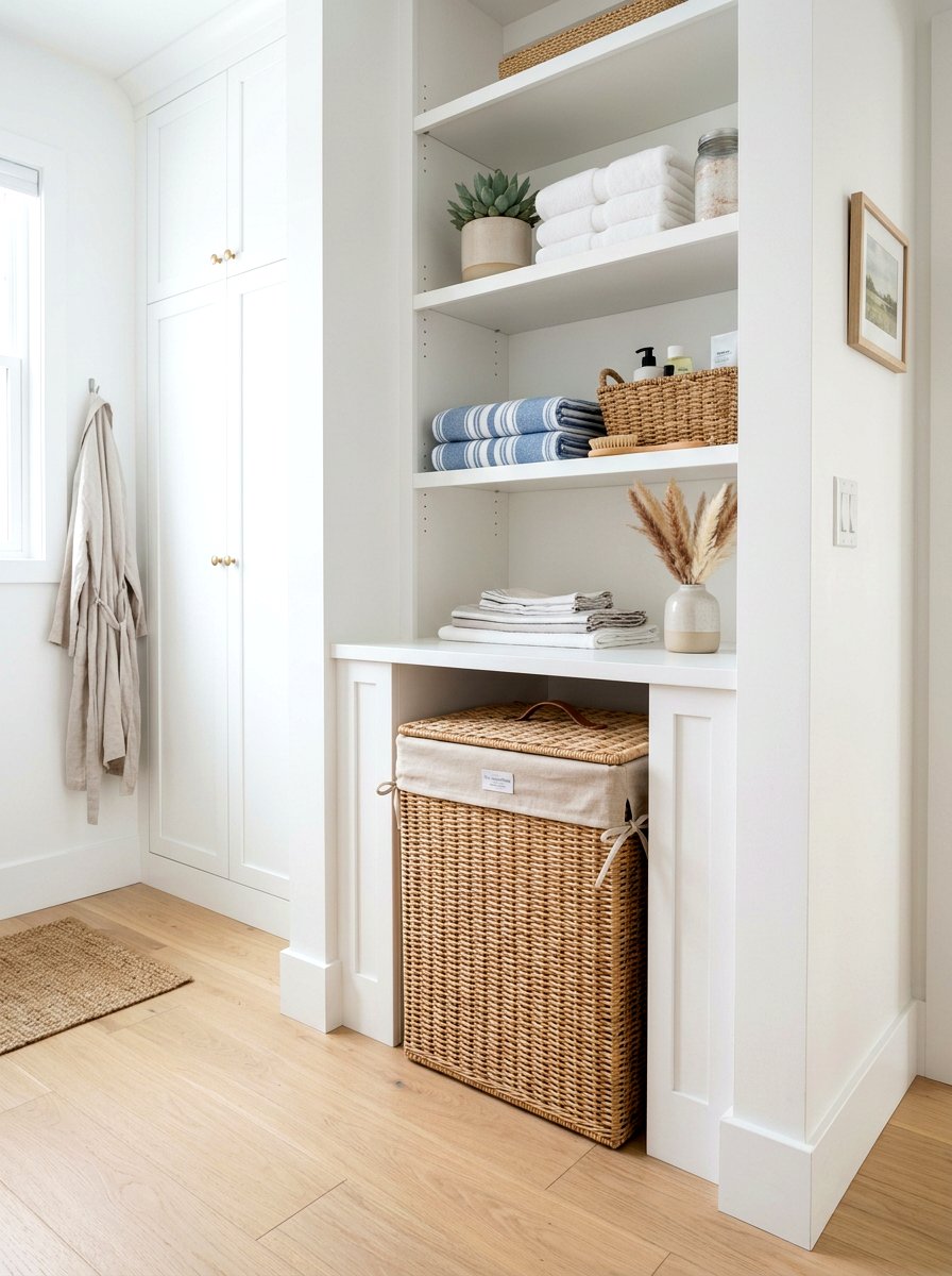 Laundry Hamper Integration - 25 Spring Closet Refresh Ideas