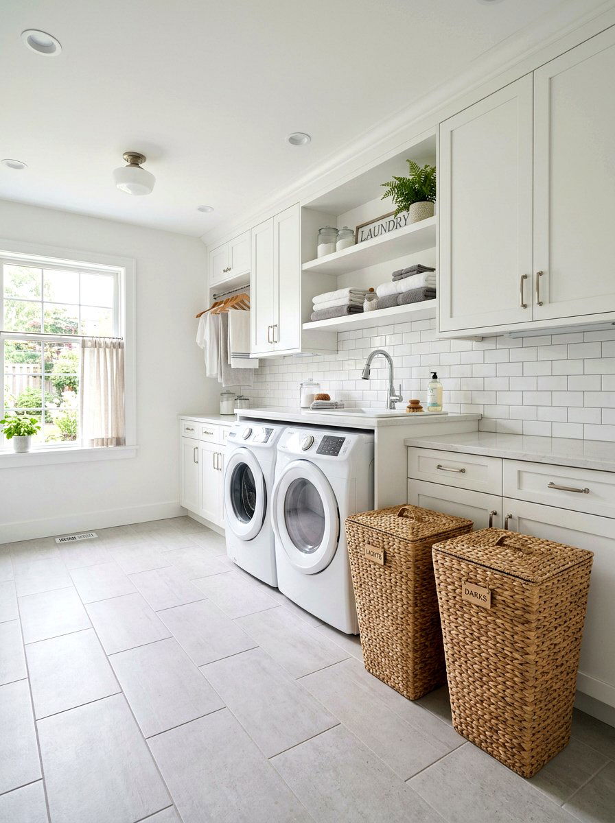 Laundry Room Seagrass Hamper - 25 Spring Seagrass Basket Decor Ideas