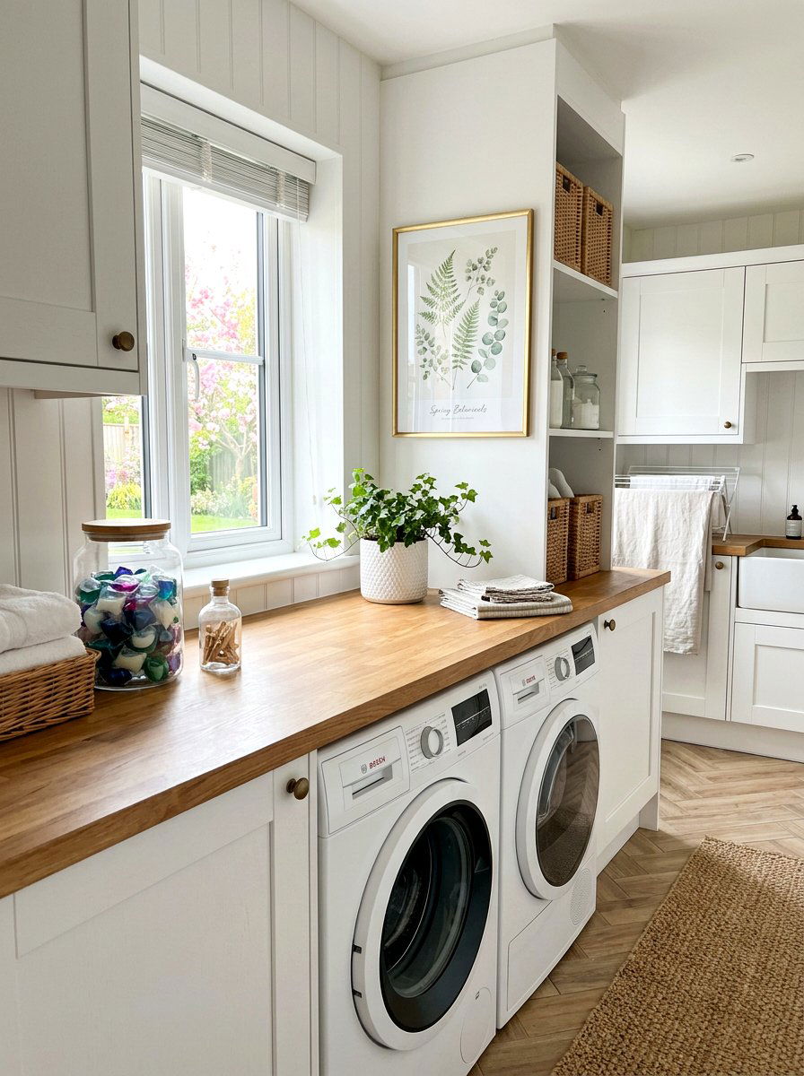 Laundry Room Spring Update - 25 Spring Vignette Styling Ideas