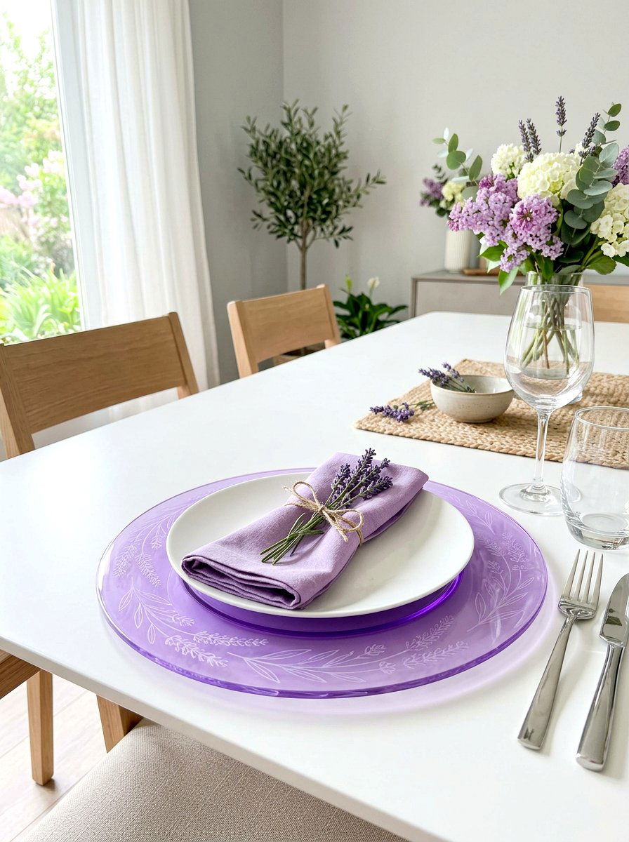Lavender Acrylic Charger - 25 Spring Charger Plate Ideas