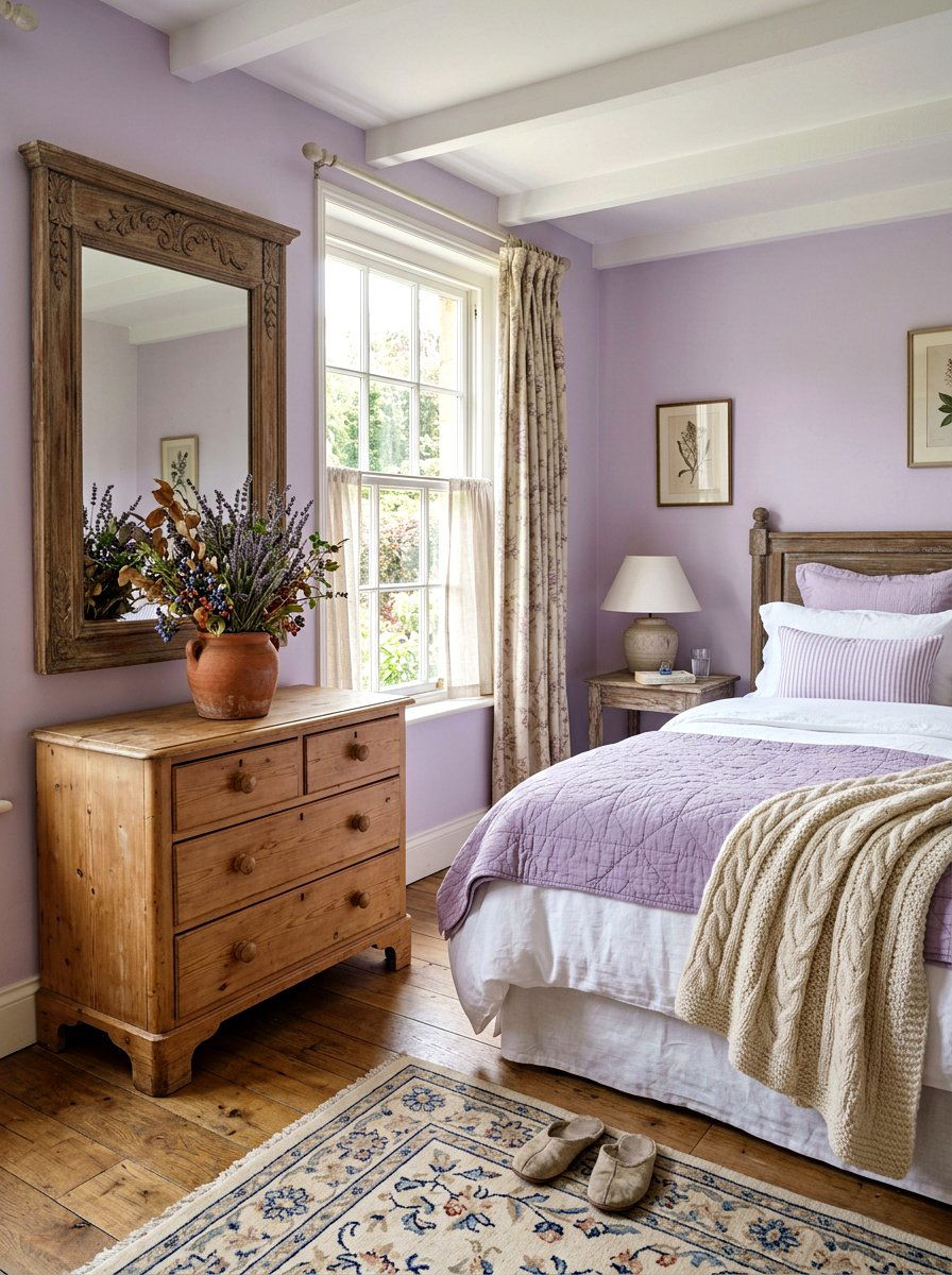 Lavender And Berry Branch Arrangement - 25 Spring Berry Branch Decor Ideas