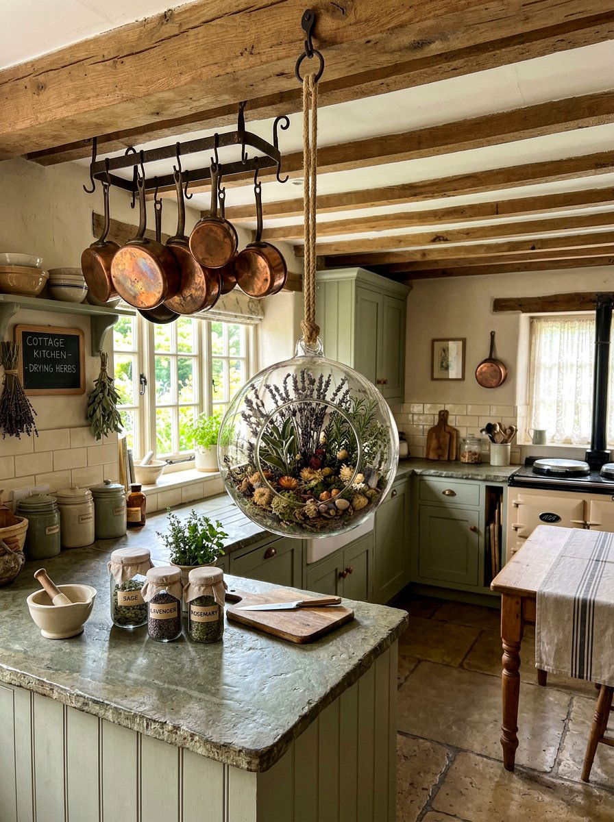 Lavender And Dried Herb Terrarium - 25 Spring Hanging Terrarium Ideas