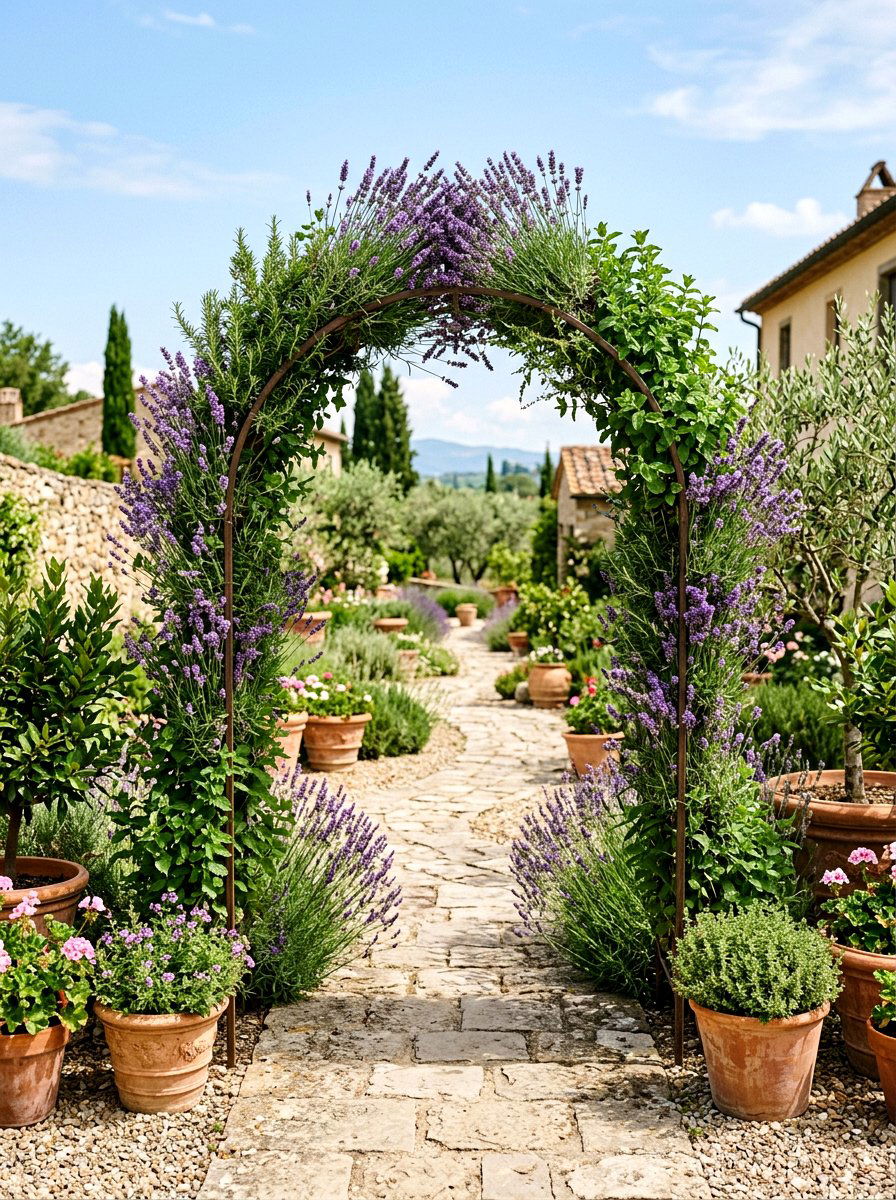 Lavender And Herb Floral Archway - 25 Spring Floral Arch Ideas