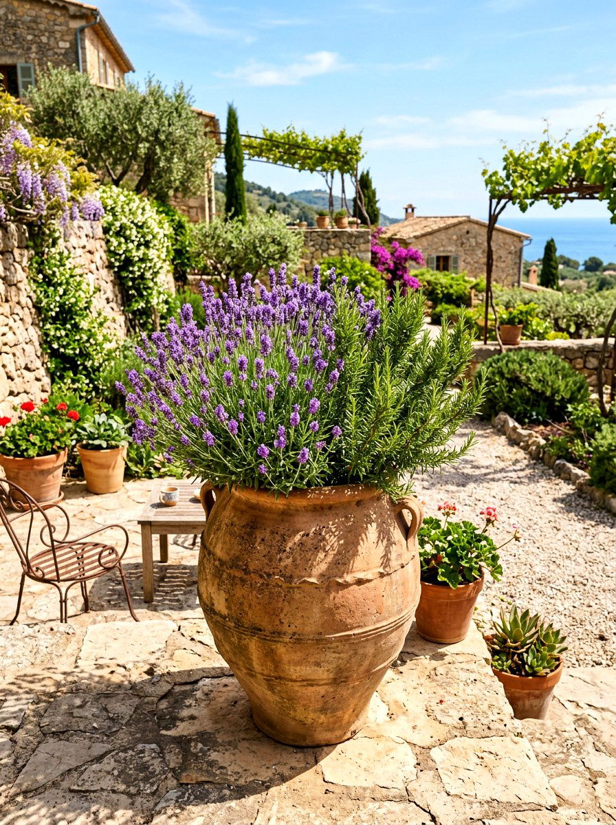 Lavender And Rosemary Urn - 25 Spring Urn Planter Ideas