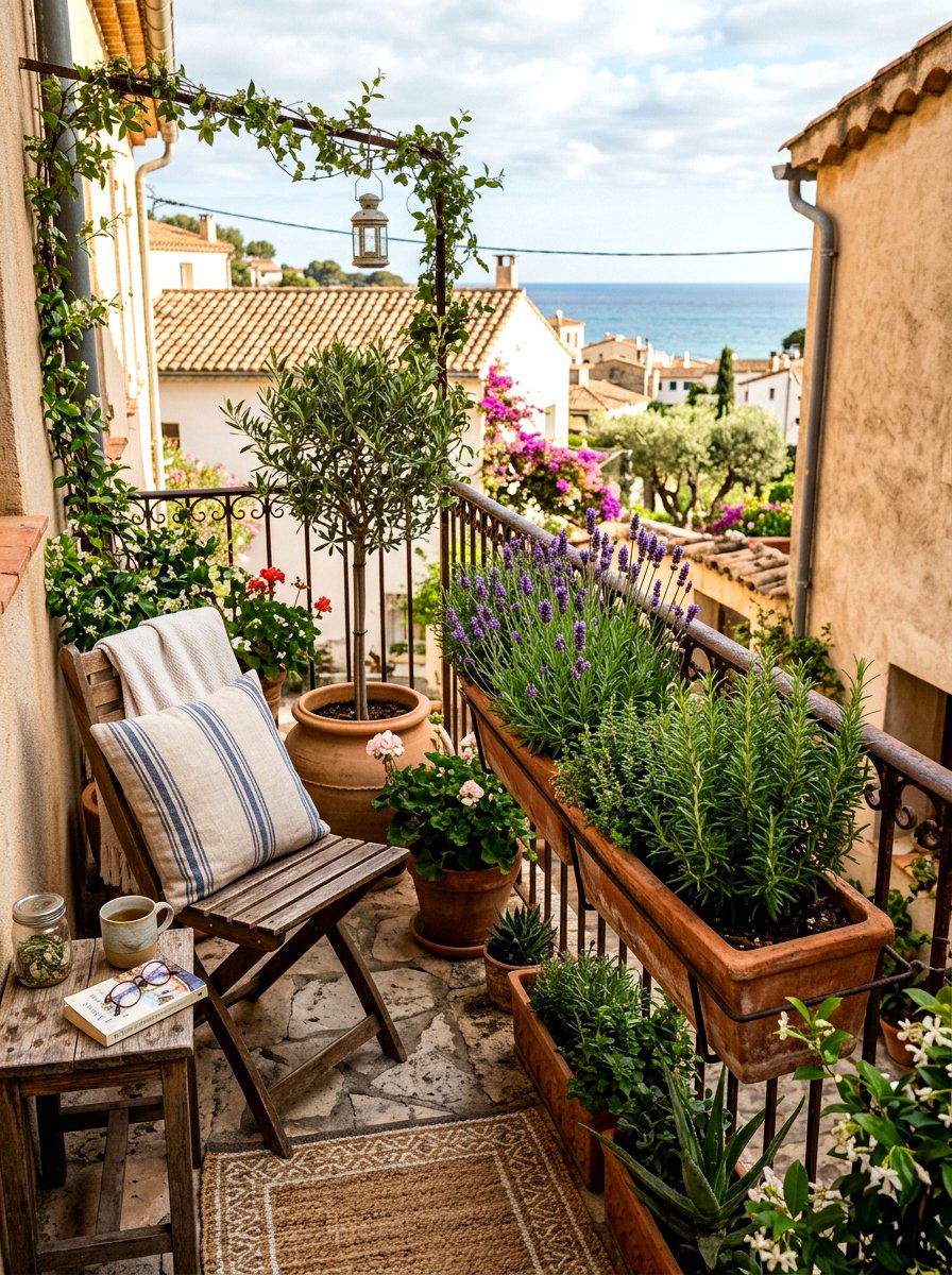 Lavender And Rosemary - 25 Spring Balcony Flower Box Ideas