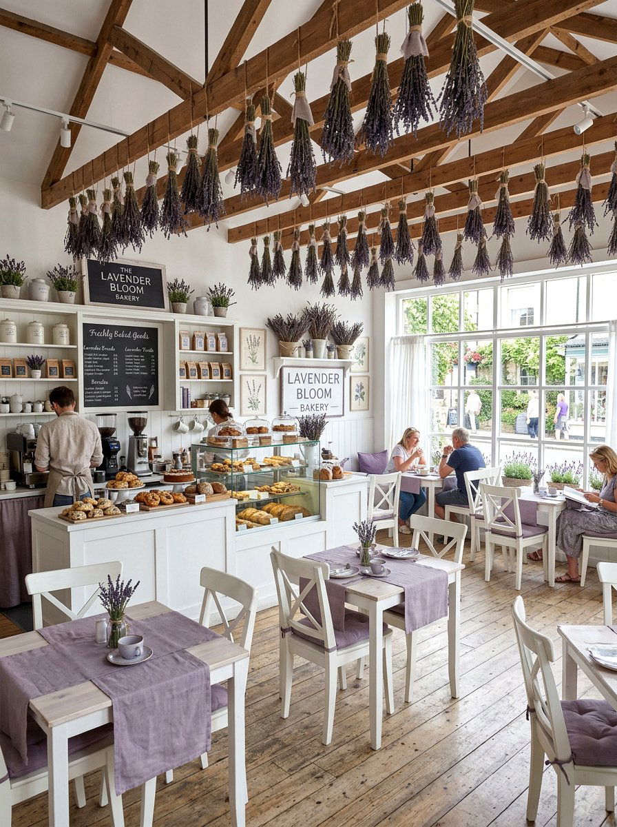 Lavender Bakery Theme Interior - 25 Spring Bakery Decor Ideas