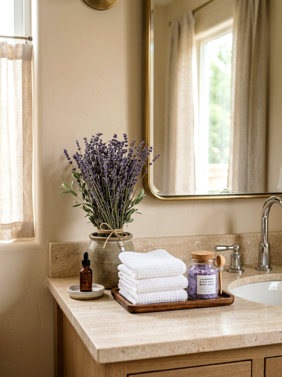 Lavender Bathroom Decor - 25 Spring Bathroom Counter Decor Ideas