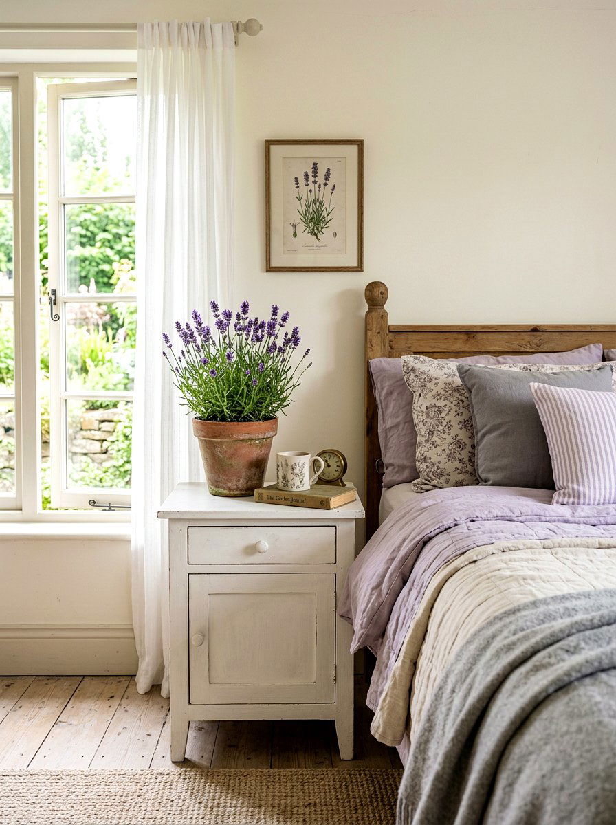 Lavender Bedside Plant - 25 Spring Bedroom Plant Ideas