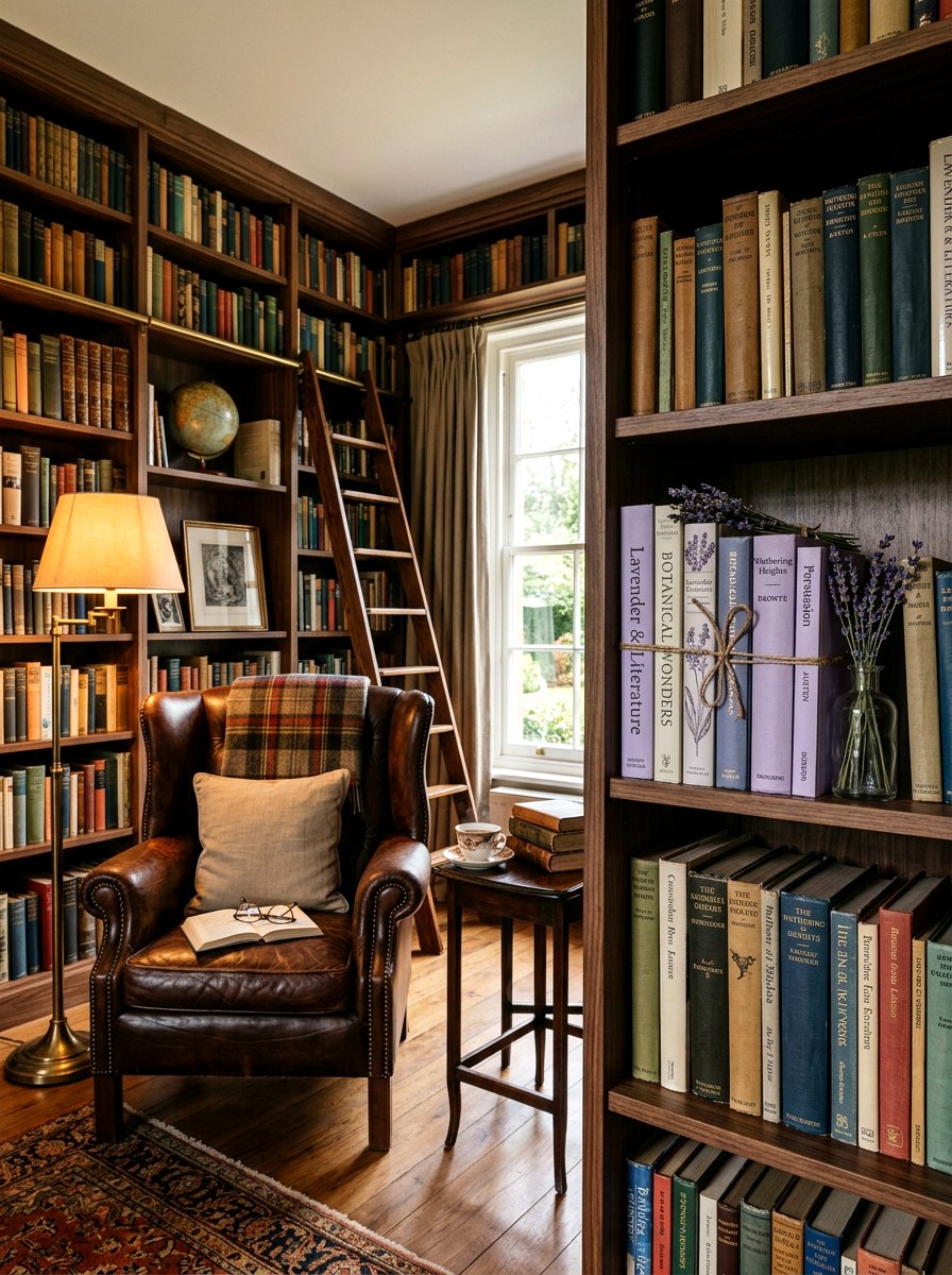 Lavender Book Stack - 25 Spring Dried Lavender Decor Ideas