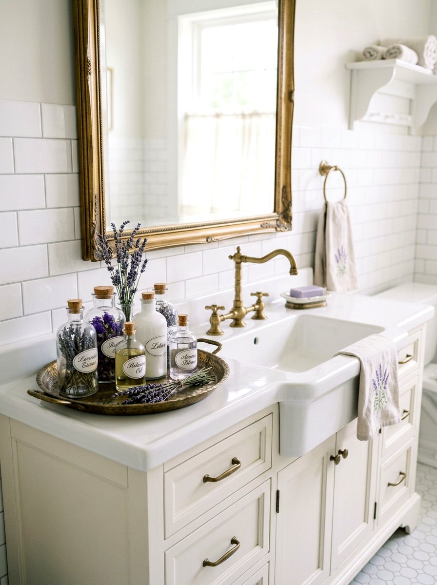 Lavender Bottle Tray - 25 Spring Round Tray Decor Ideas