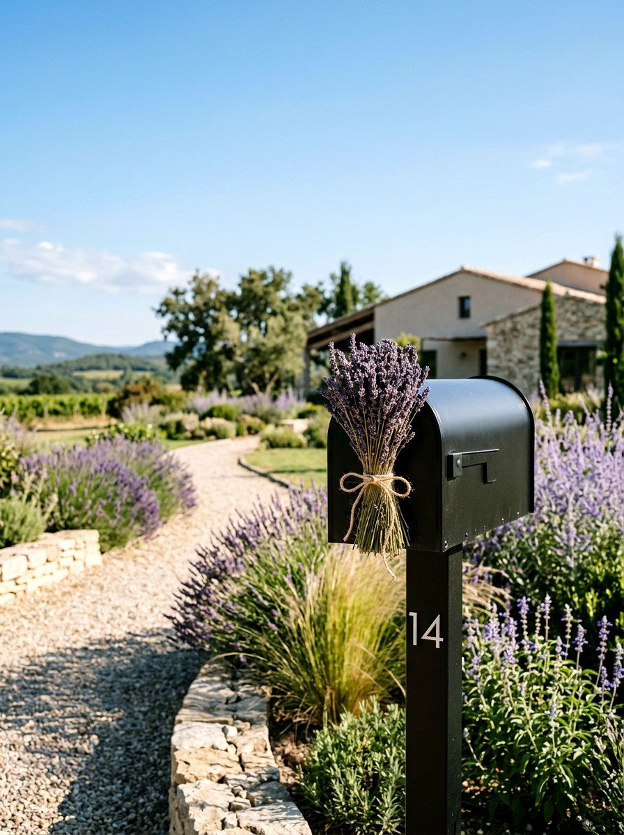 Lavender Bunch Mailbox Decoration - 25 Spring Mailbox Topper Ideas