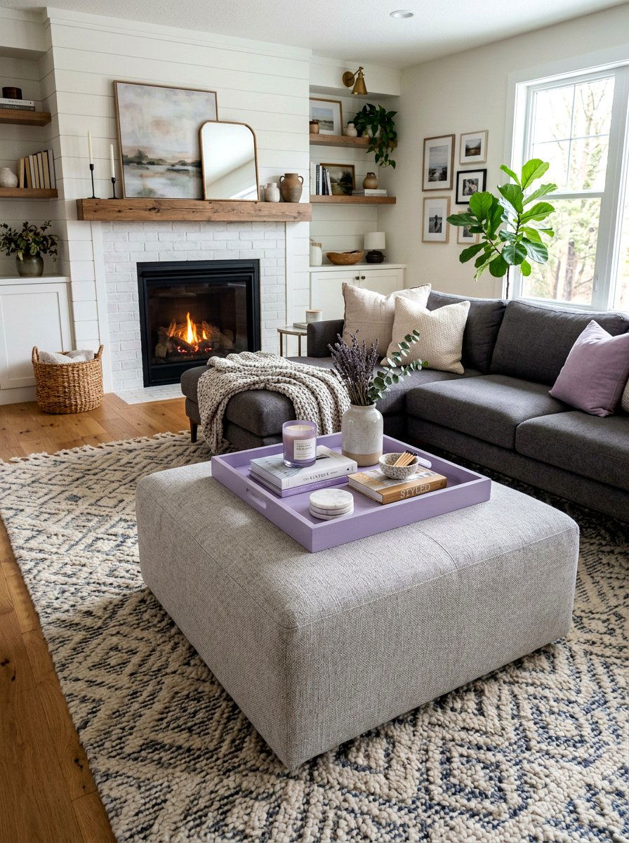 Lavender Coffee Table Tray - 25 Spring Dried Lavender Decor Ideas