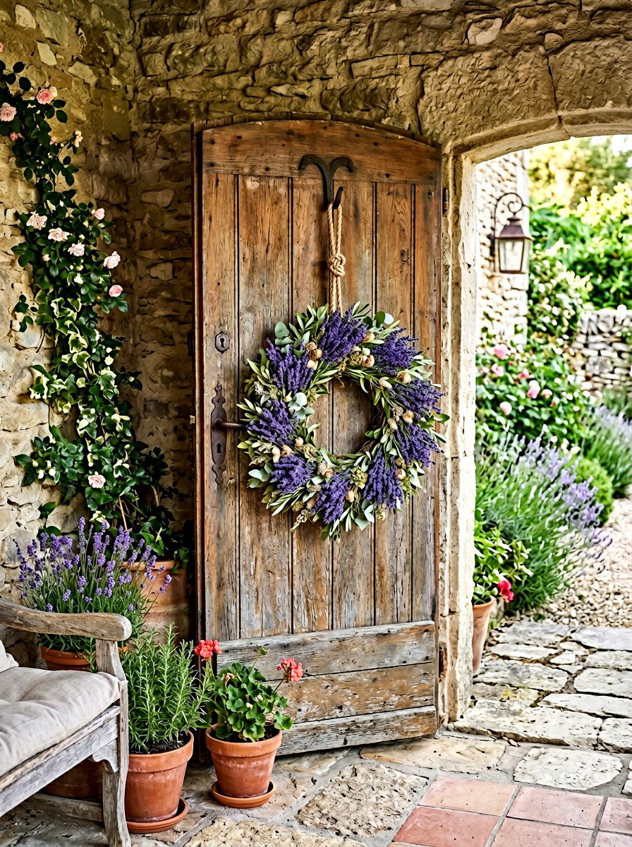 Lavender Door Wreath - 25 Spring Grapevine Wreath Ideas