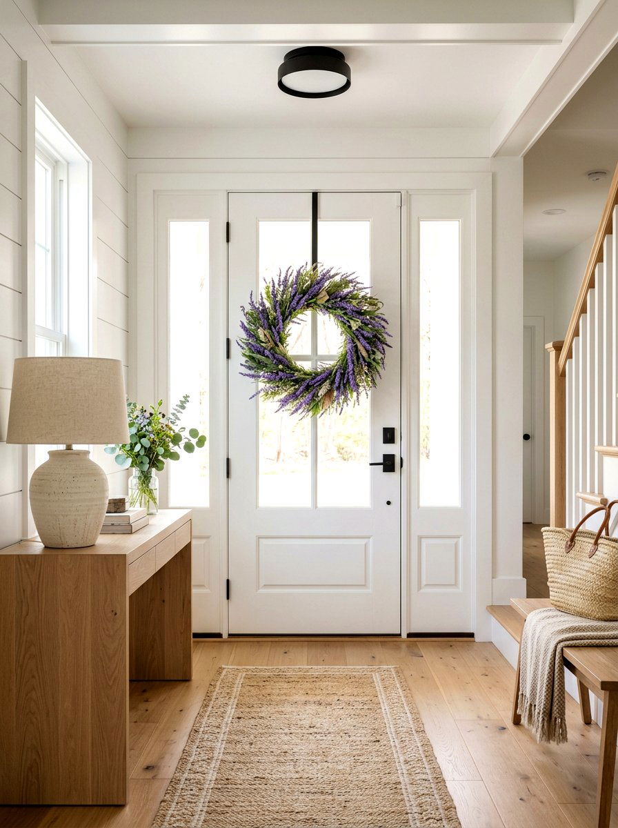 Lavender Door Wreath - 25 Spring Dried Lavender Decor Ideas