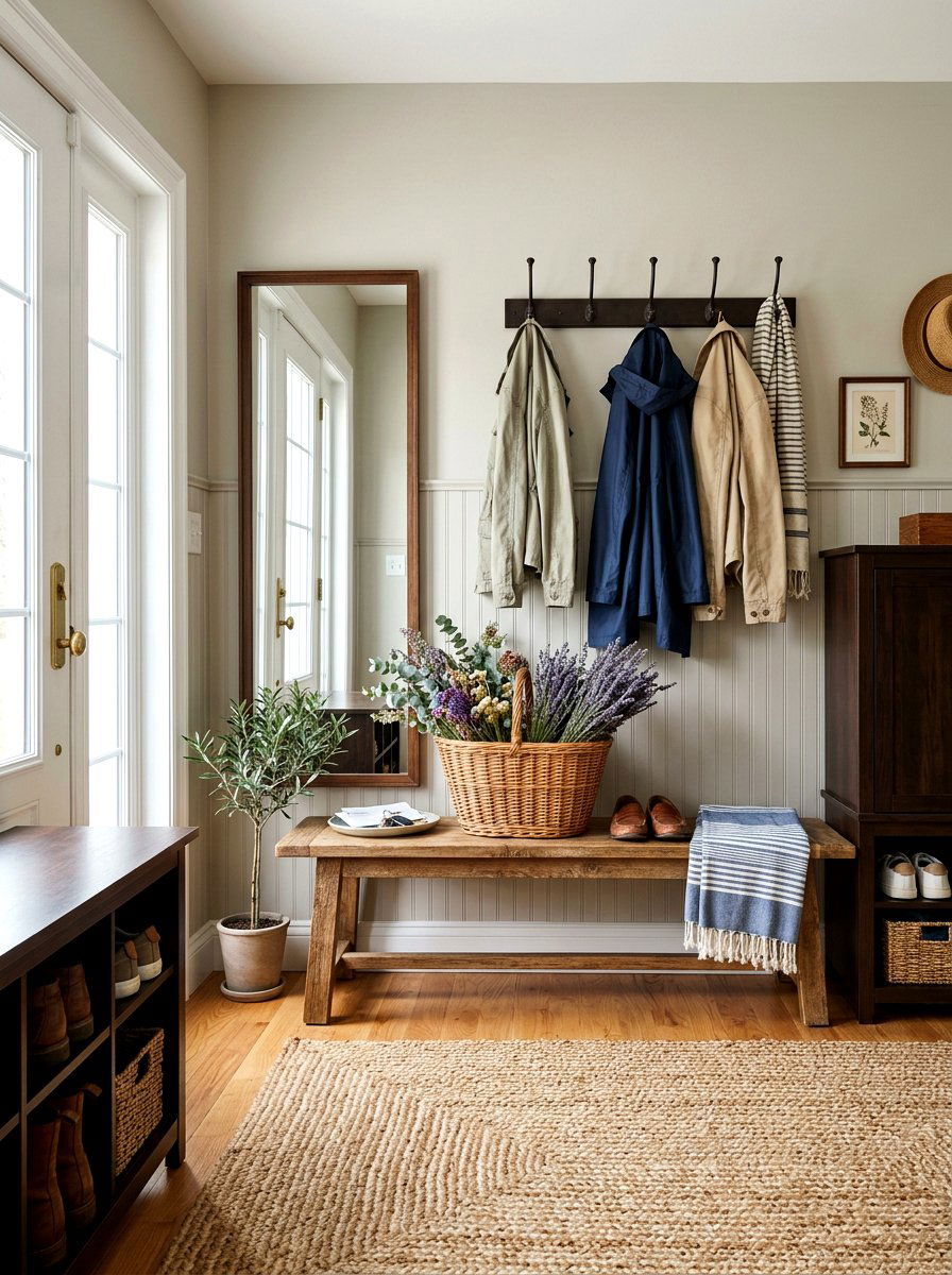 Lavender Entryway Basket - 25 Spring Dried Lavender Decor Ideas