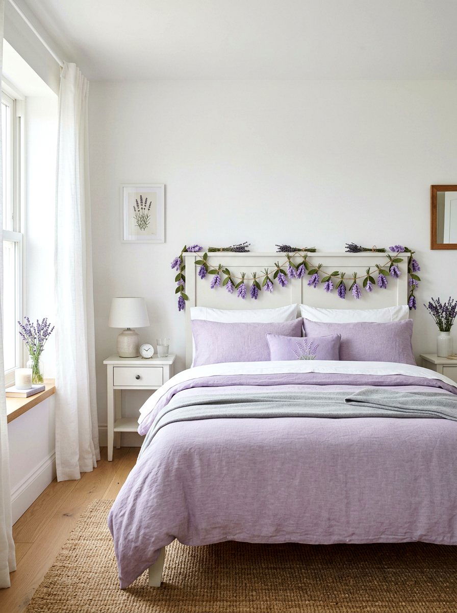 Lavender Felt Garland - 25 Spring Felt Garland Ideas