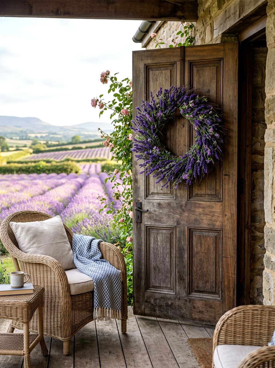 Lavender Field Wreath - 25 Spring Oversized Wreath Ideas