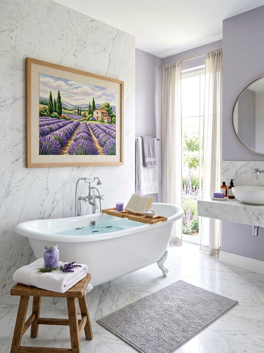 Lavender Fields Cross Stitch - 25 Spring Cross Stitch Pattern Ideas