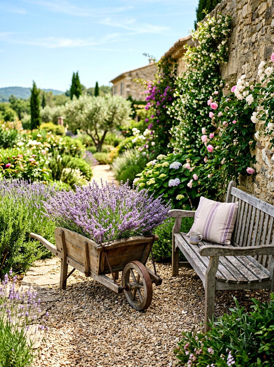 Lavender Filled Wheelbarrow - 25 Spring Wheelbarrow Decor Ideas