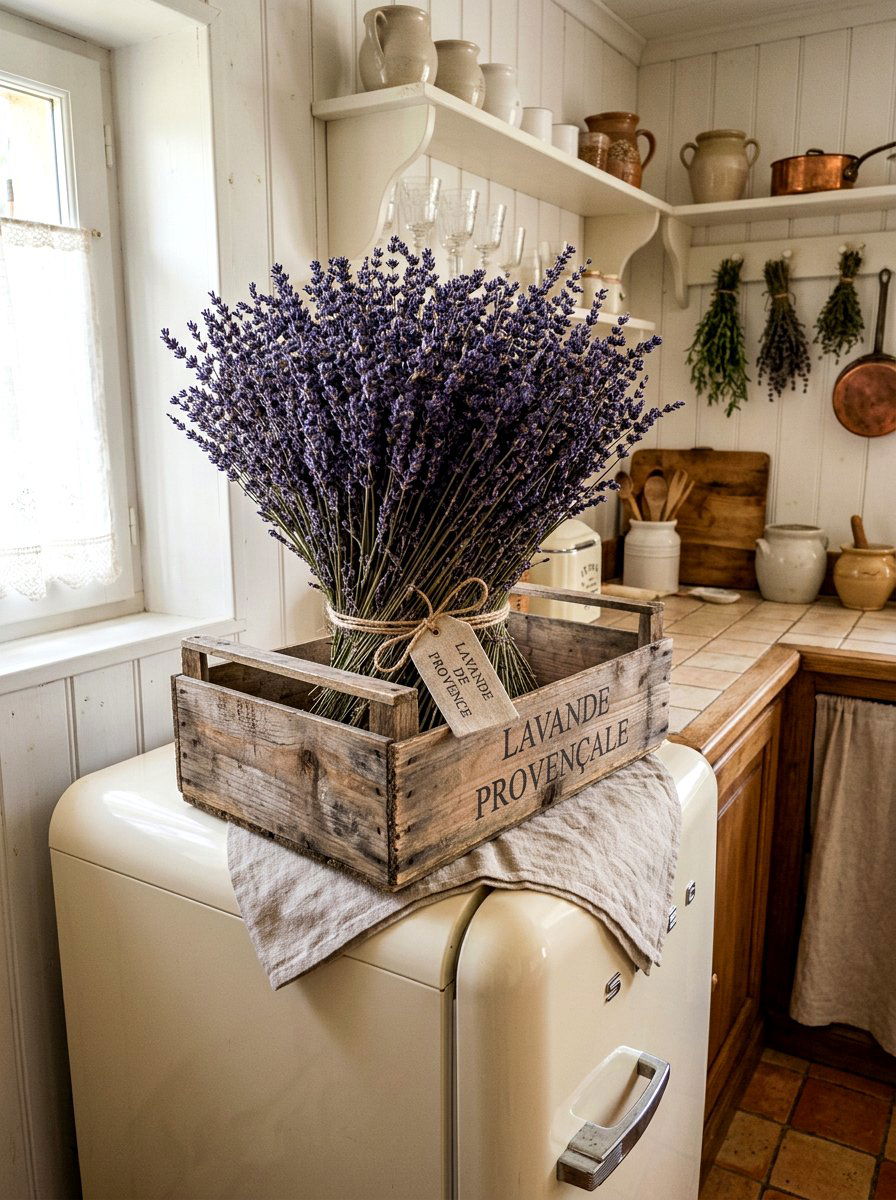 Lavender Flower Bundle - 25 Spring Refrigerator Top Decor Ideas