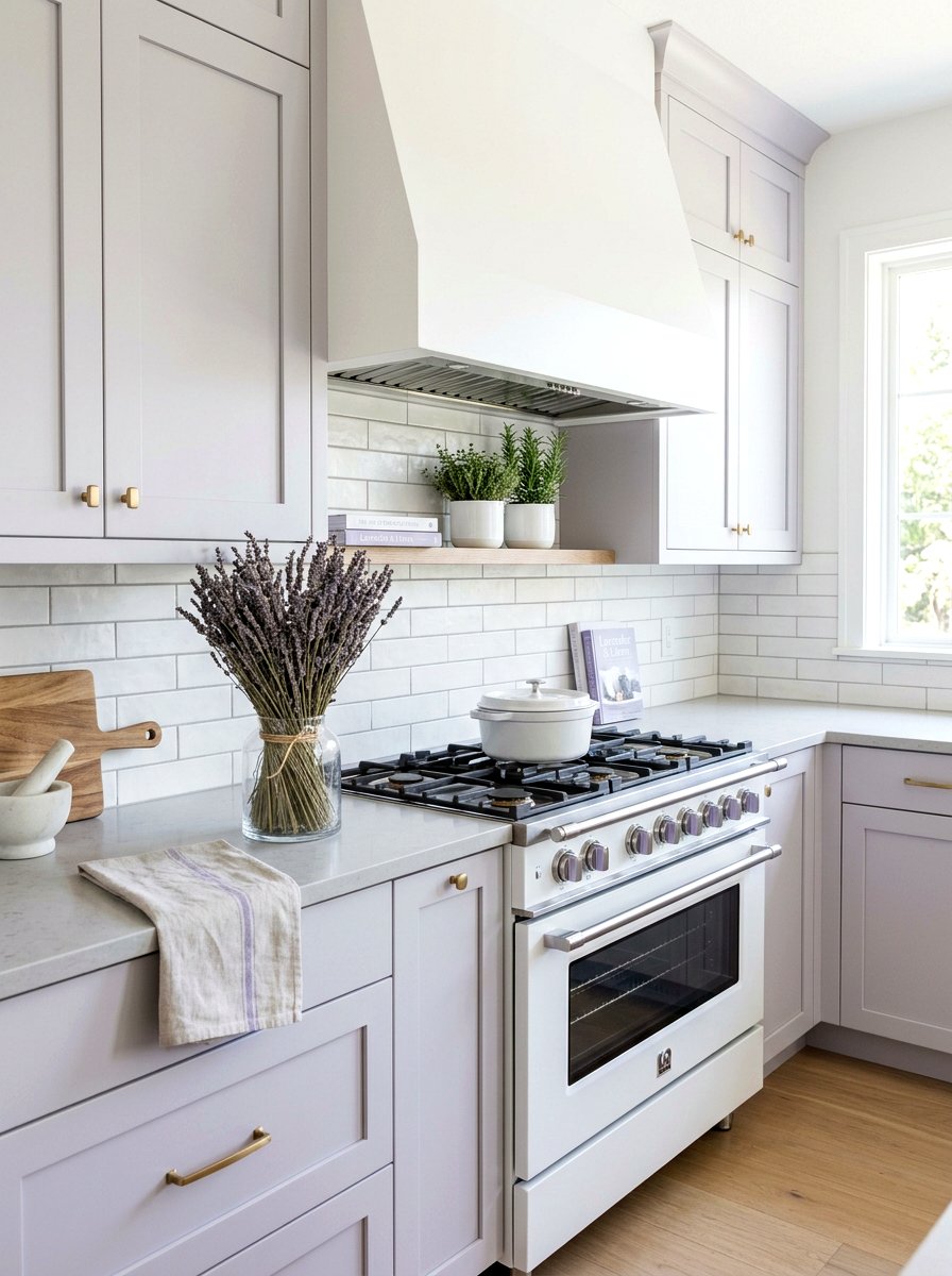 Lavender Focused Stove Styling - 25 Spring Stove Decor Ideas