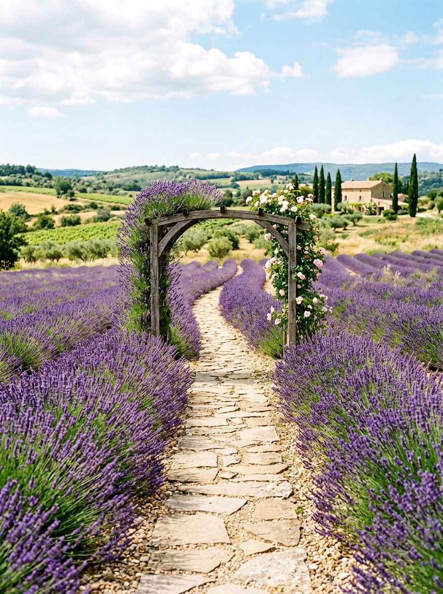 Lavender Garden Path - 25 Spring Arbor Decor Ideas
