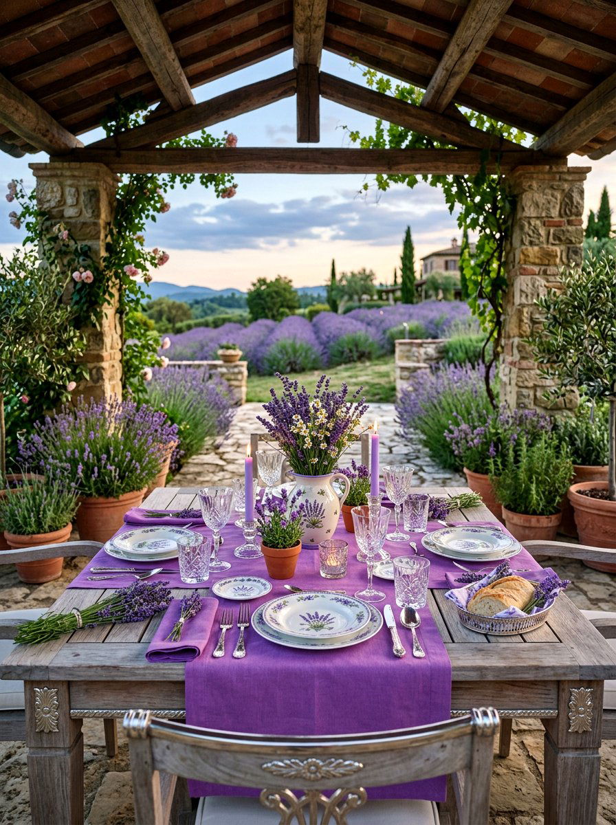 Lavender Garden Table - 25 Spring Gazebo Table Decor Ideas