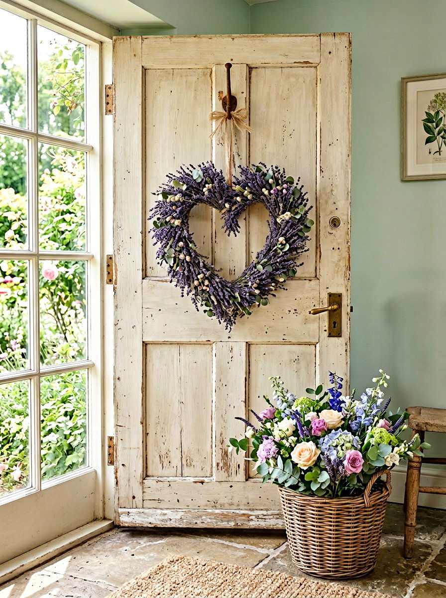 Lavender Heart Wreath - 25 Spring Heart Wreath Ideas