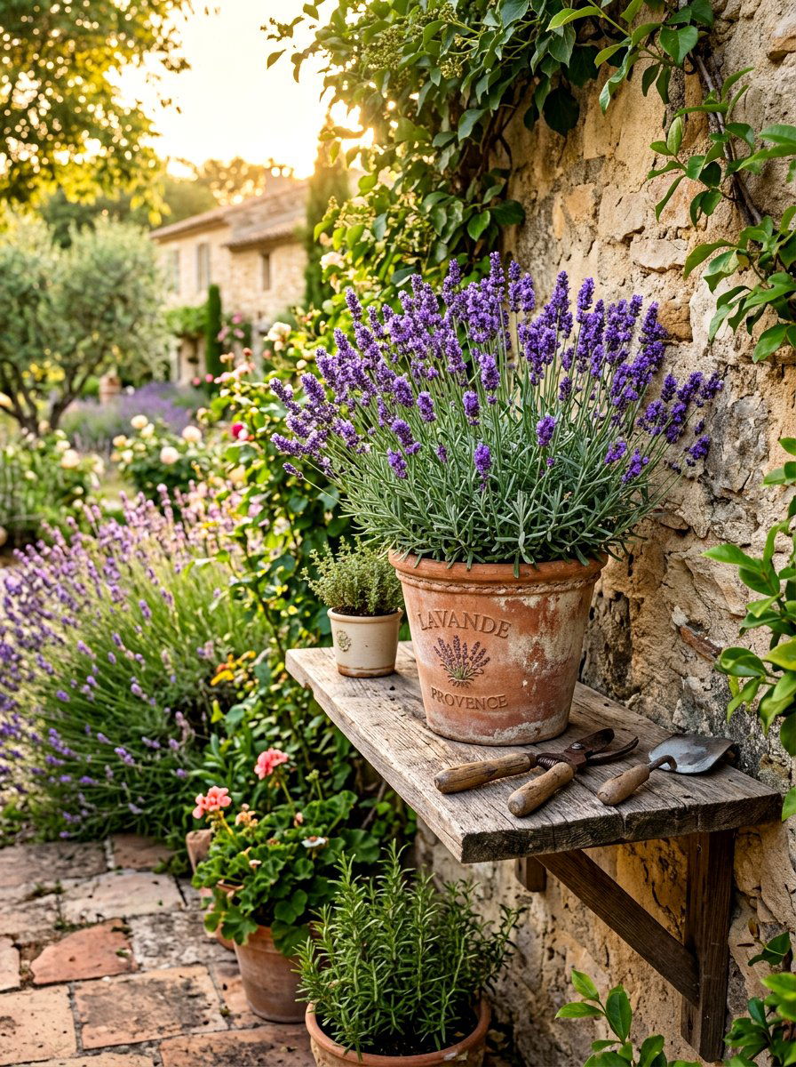 Lavender Herb Pot - 25 Spring Painted Pot Ideas
