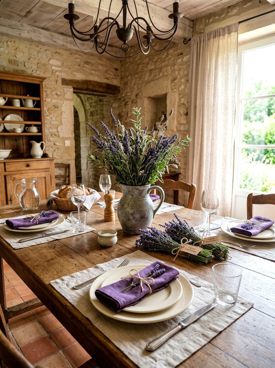 Lavender Herb Table - 25 Spring Table Arrangement Ideas