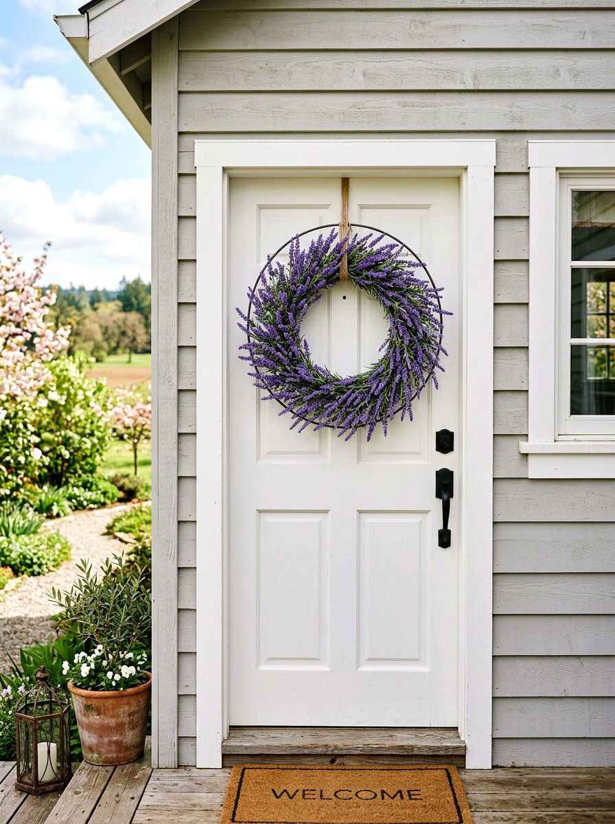 Lavender Hoop Wreath - 25 Spring Wreath Ideas
