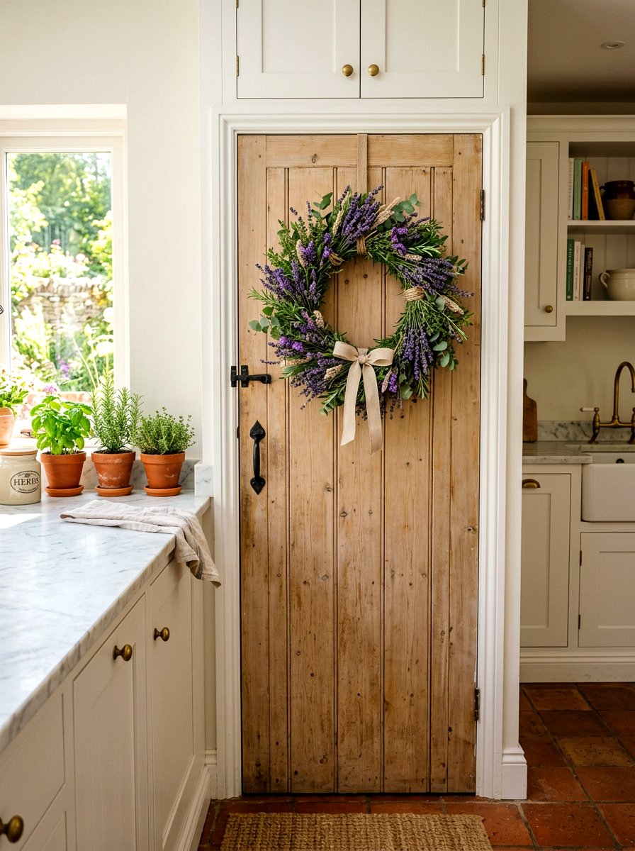 Lavender Kitchen Wreath - 25 Spring Mini Door Wreath Ideas