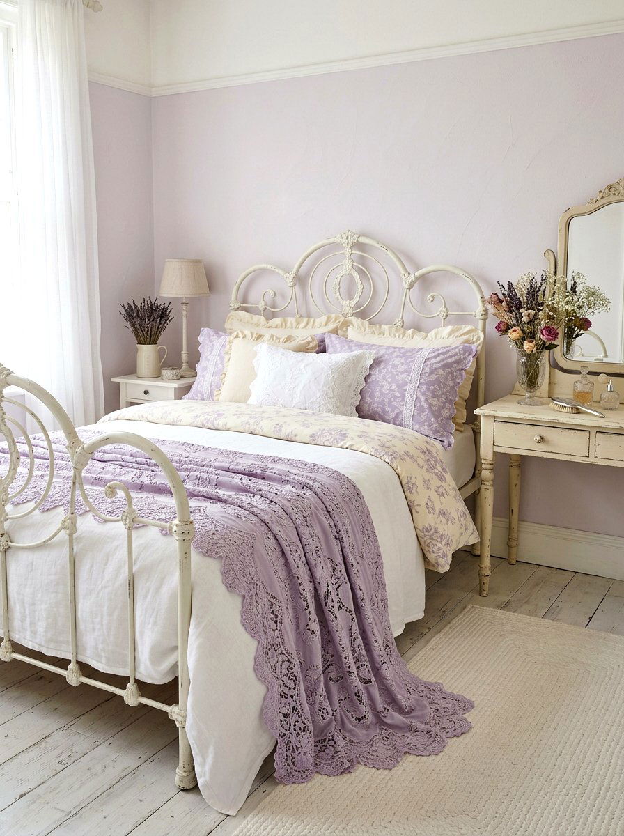 Lavender Lace Throw - 25 Spring Crochet Throw Ideas