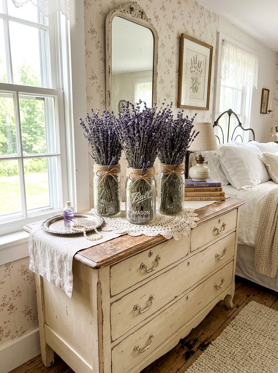 Lavender Mason Jar Decor - 25 Spring Mason Jar Centerpiece Ideas