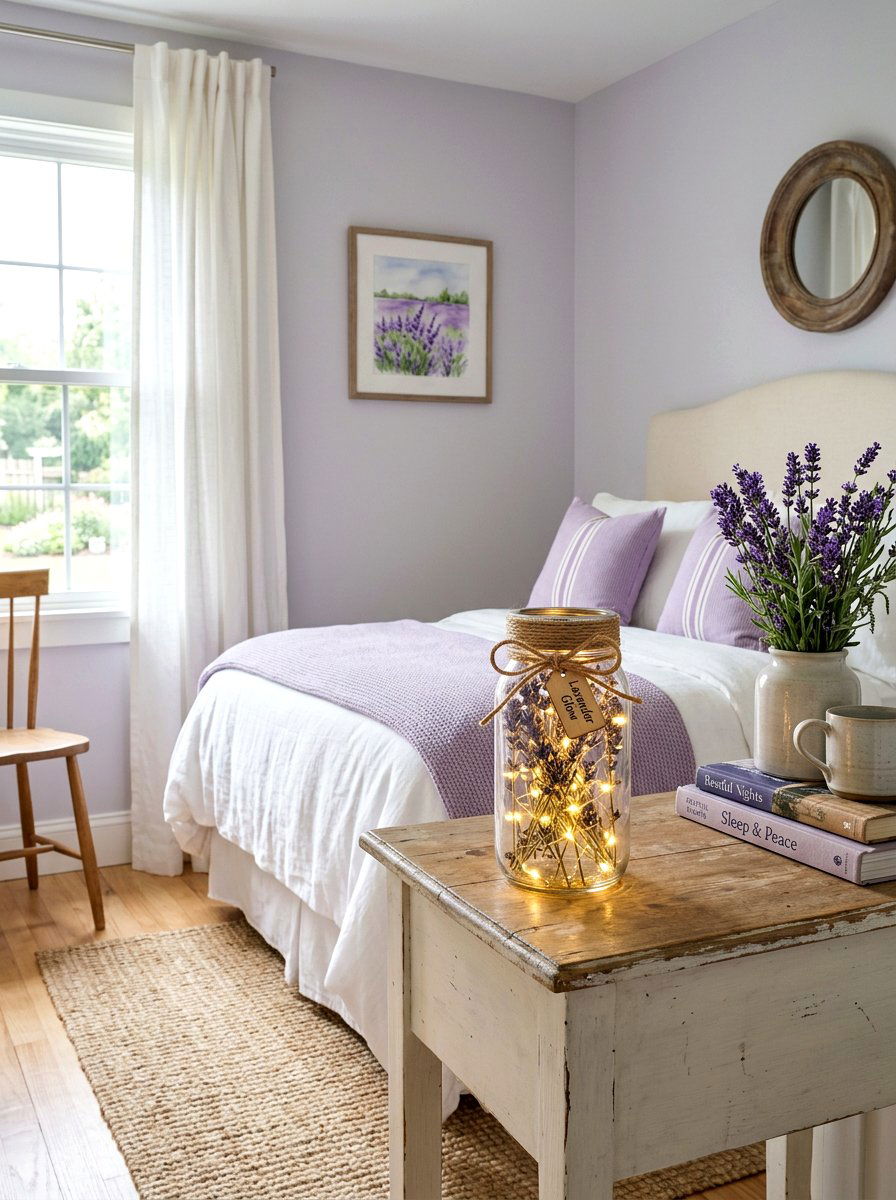 Lavender Mason Jar Light - 25 Spring Mason Jar Lantern Ideas