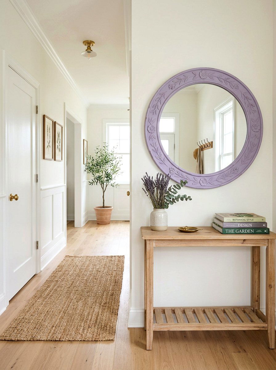 Lavender Mirror Frame - 25 Spring Dried Lavender Decor Ideas