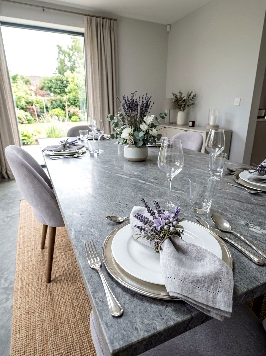 Lavender Napkin Ring - 25 Spring Dinner Party Table Ideas