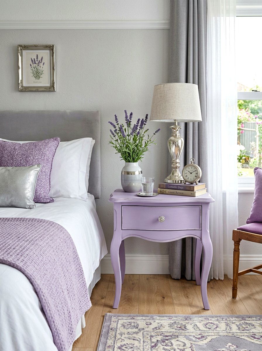 Lavender Nightstand - 25 Spring Painted Furniture Ideas