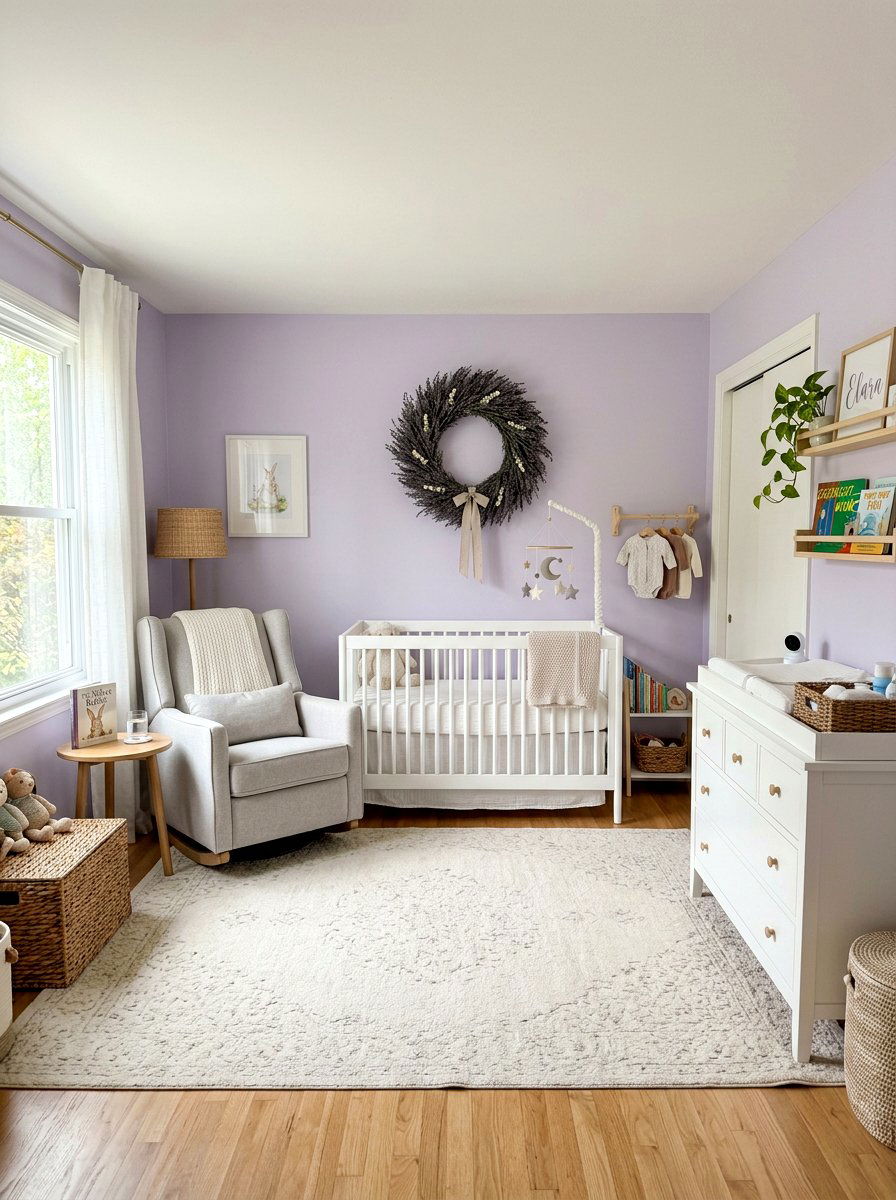 Lavender Nursery Wall - 25 Spring Dried Lavender Decor Ideas