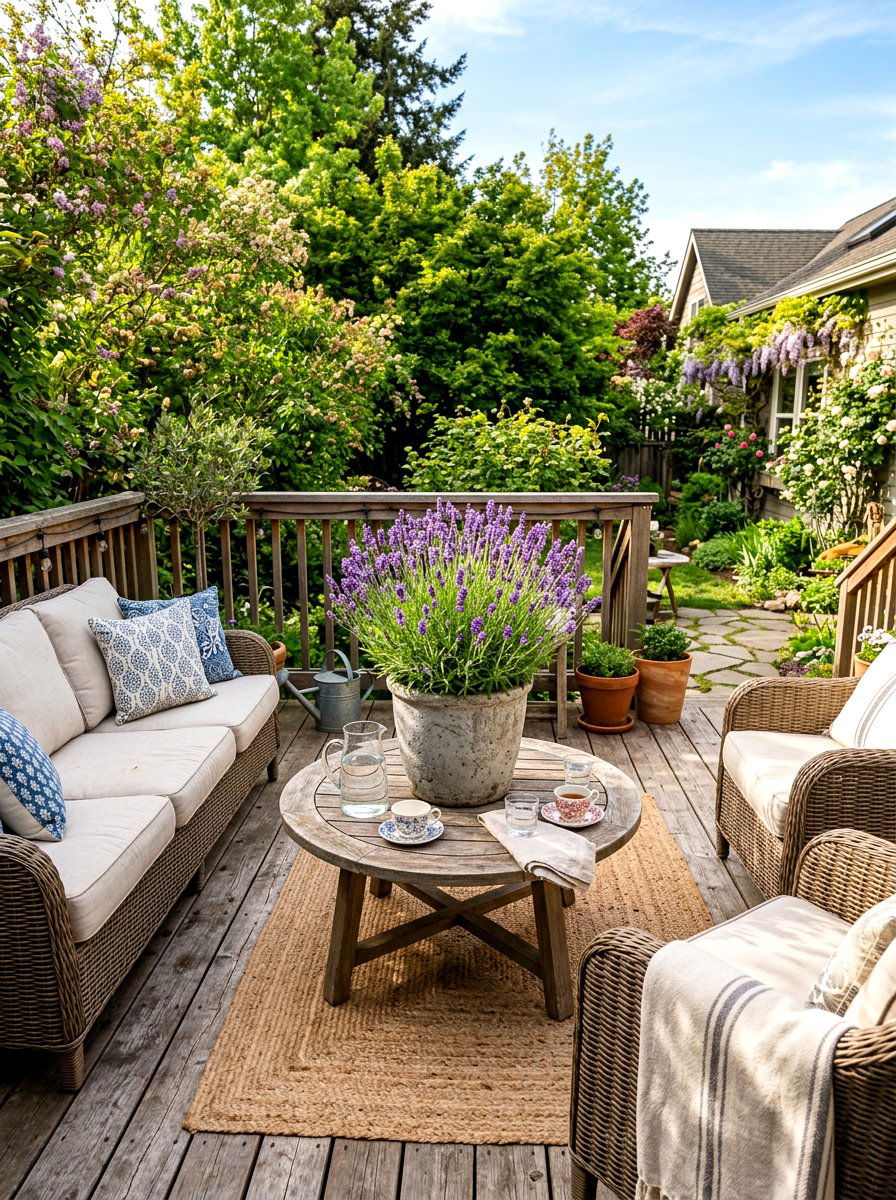 Lavender Patio Table - 25 Spring Dried Lavender Decor Ideas