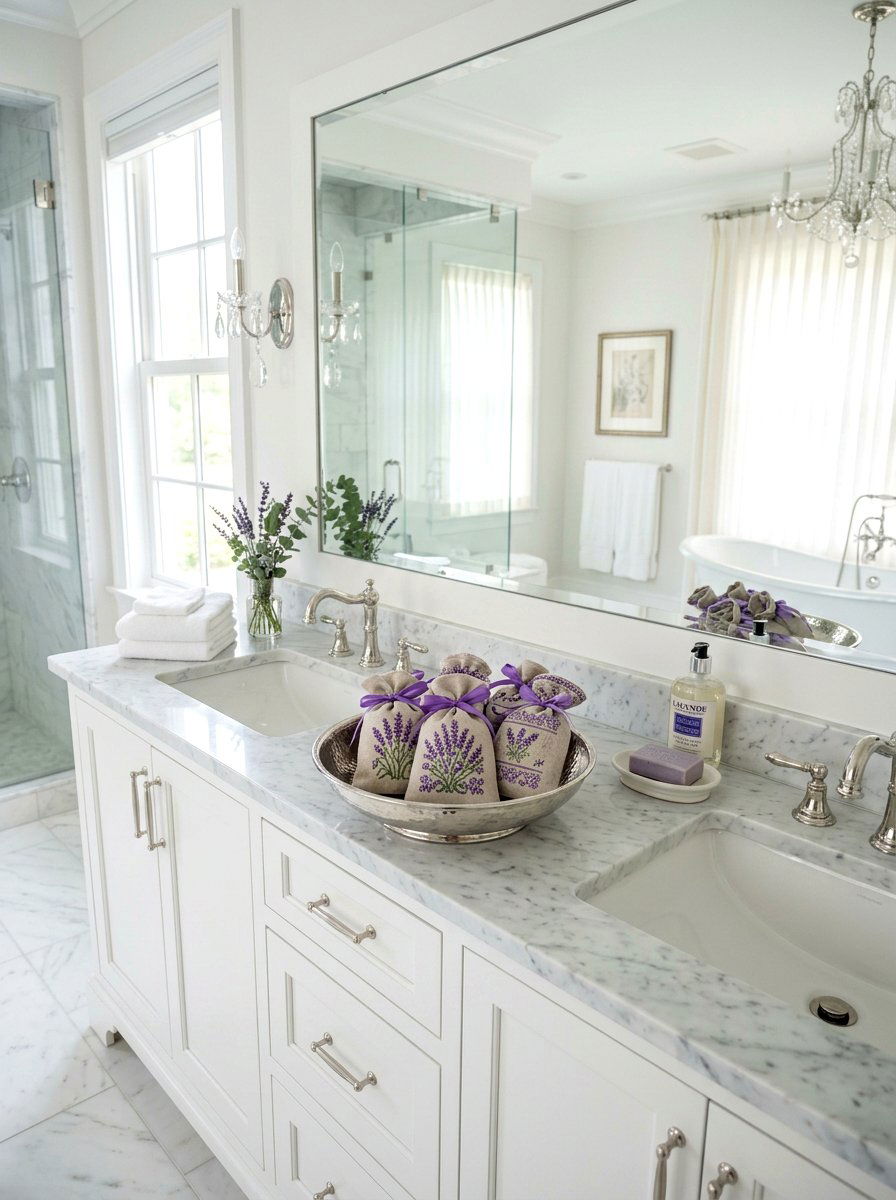 Lavender Sachet Bag - 25 Spring Cross Stitch Decor Ideas