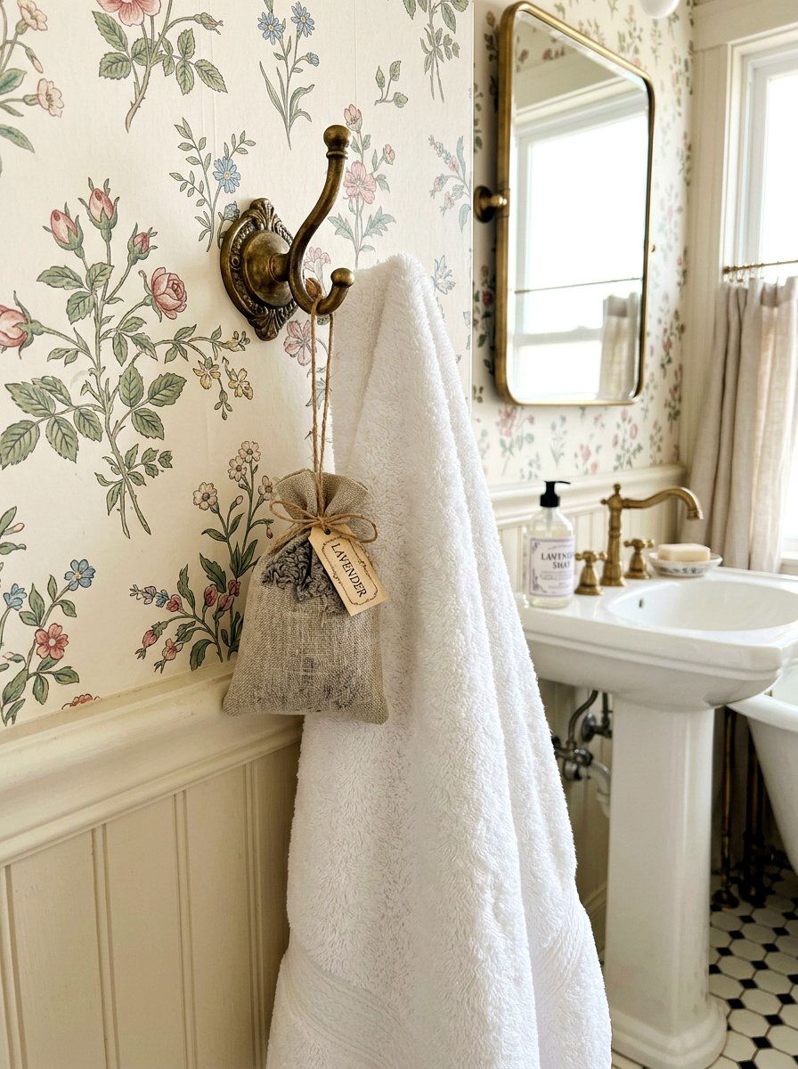 Lavender Sachet Bathroom Hanging - 25 Spring Towel Rack Decor Ideas