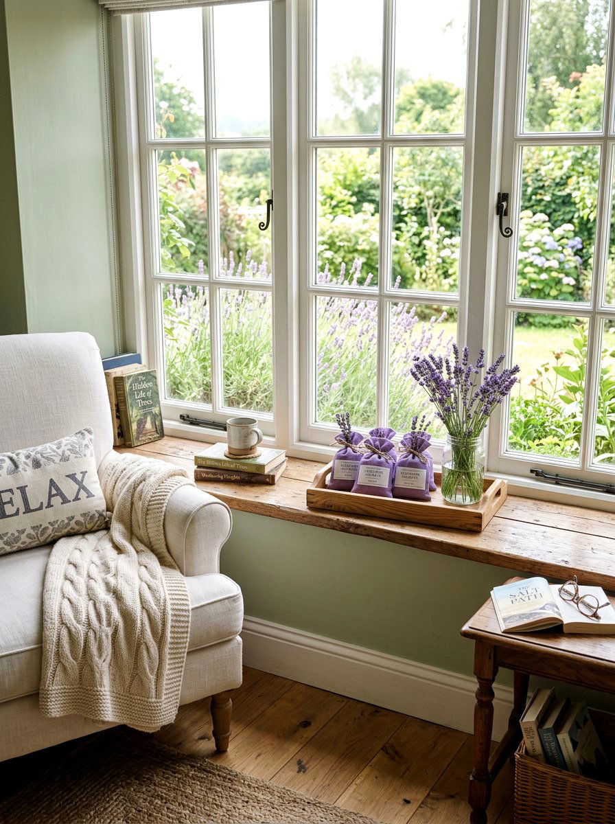 Lavender Sachet Tray - 25 Spring Window Ledge Decor Ideas