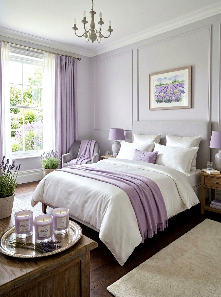 Lavender Scented Candles - 25 Spring Guest Bedroom Decor Ideas