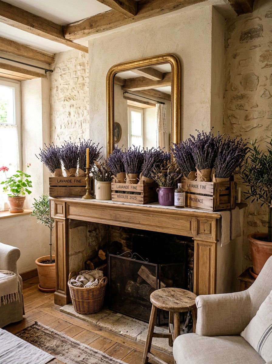 Lavender Sprig Decor - 25 Spring Mantel Decor Ideas