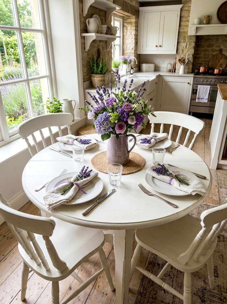 Lavender Sprig Decor - 25 Spring Kitchen Table Decor Ideas