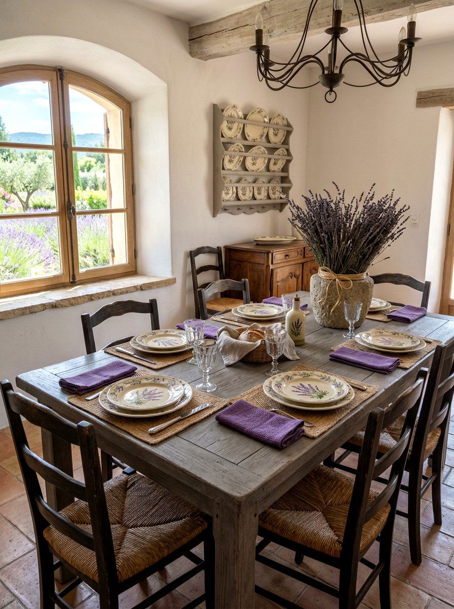 Lavender Sprig Pattern Plate Collection - 25 Spring Plate Decor Ideas