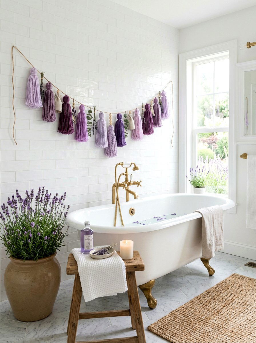 Lavender Spring Tassel Decor - 25 Spring Tassel Garland Ideas
